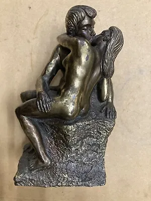 A Giannetti Bronzed Lovers Sculpture Inspired By Rodin The Kiss • £35