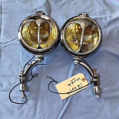 MERCURY Script Vintage Antique Unity Fog Driving Lights WITH EMBLEMS 1949 1950 • $995