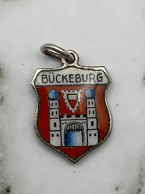 Vintage 835 Silver Bückeburg Germany Travel Shield Charm • $8