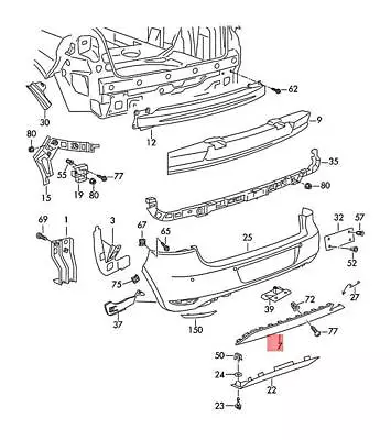 Genuine VW Golf R32 GTI Rabbit Variant 4Motion 5K1 Spoiler 5K6807100J9B9 • $156.51