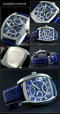 Jacques Cantani Freestyler JC-825 Men's Watch Azure Blue Calendar Steel Retrogra • $83.08