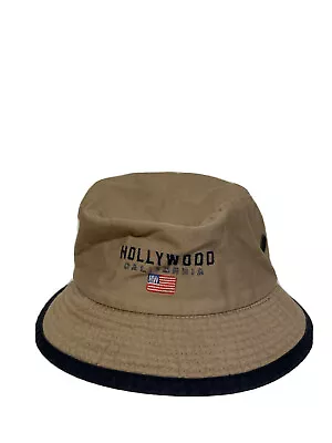 Vintage 90’s Hollywood California HW Bucket Hat Size Medium Embrodiered • $12.50