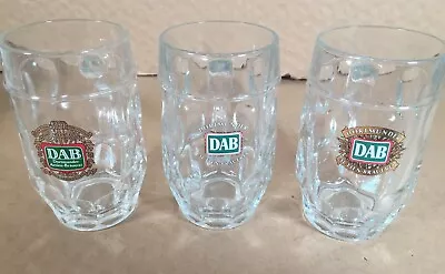 Lot Of 3 DAB Beer Glass Brew Germany .25 Liter Dimpled Handled Mugs • $15