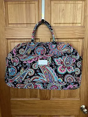 Vera Bradley Parisian Paisley Duffle Bag Large  Quilted Weekender-Retired • $74.95