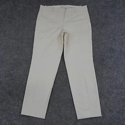 J Crew Pants Womens 4 Ivory Cafe Capri Flat Front Comfort Career Casual • $19.99