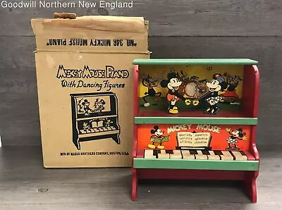 Antique Marks Bros Mickey Mouse Piano With Dancing Figures Parts Repair IOB • $781