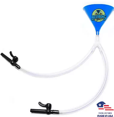 Large Double Beer Bong Funnel | Blue Funnel | Black Valve | Drinking Funnel • $44.15