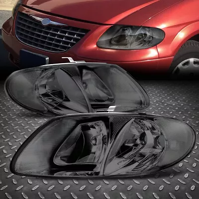 For 01-07 Grand Caravan Town& Country Smoked Housing Clear Corner Headlight Lamp • $69.88