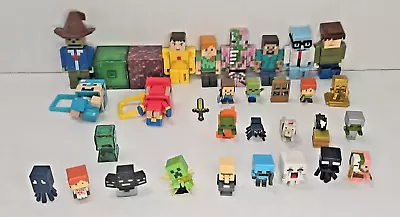 Minecraft Figures Minifigs Keychains Blocks Sword Lot Of 34 Free Shipping • $34.99