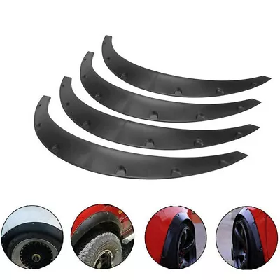 Universal Car Truck Wheel Fender Flares Cover Wide Body Kit Wheel Arches Black • $31.05