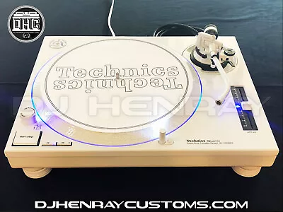 1 Custom White Powder Coated Technics SL1200 Mk2 With Blue Leds Halos Turntable • $1695.95