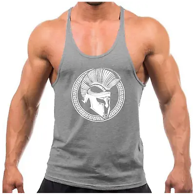 Circle Spartan Gym Vest Bodybuilding Muscle Training Weightlifting Top • £8.99