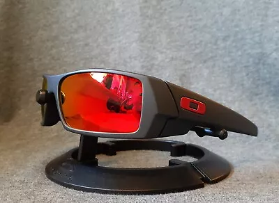 Oakley Gascan POLARIZED Cerakote Sniper Gray W/Ruby Iridium Lenses & Red Icons • $125