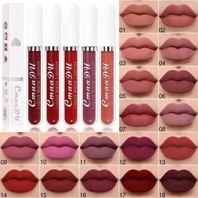 Long Lasting Velvet Matte Lip Makeup Lip Gloss Liquid Lipstick Waterproof • £2.95