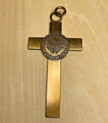 K Of C Gold Tone Vintage Cross Pendant • $10