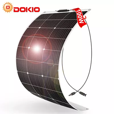 Dokio 100w 12v Monocrystalline Semi-flexible Solar Panel For RV/Boat/Car/Home • $64.99