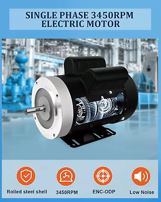 5HP Electric Motor General Single Phase 2 Pole 3450 RPM 56C Frame TEFC 60 HZ • $249.99