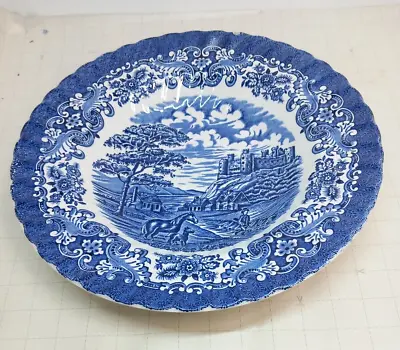 Olde Country Castles 9.25  Dish Ironstone Hostess Tableware Blue & White Vintage • £5.99