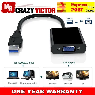USB 3.0 To VGA Multi Display Adapter External Video Card For Window XP 7 8 • $7.05