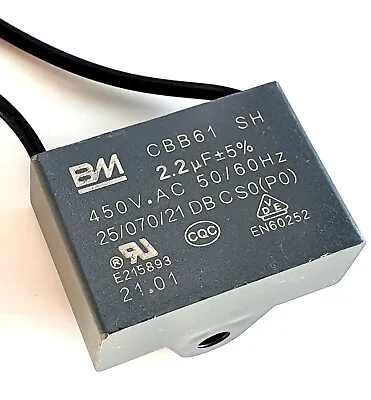 CBB61 Motor Fan Start Running Capacitor BM 2.2 UF 450V UK Seller 2.2uF–ref:ba966 • £2.65