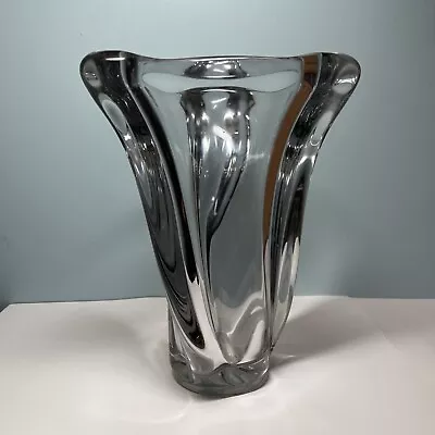 Large 11” Vintage VAL ST. LAMBERT (Belgium) Twisted Crystal Vase • $50