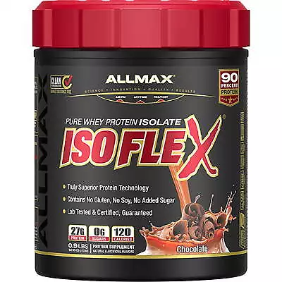 ALLMAX Nutrition ISOFLEX Whey Protein Isolate Powder 27g Protein Chocolate 425g • $23.49
