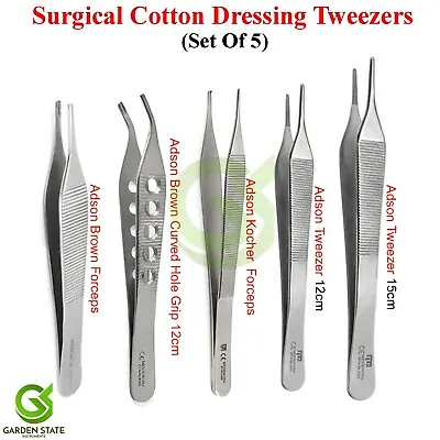 Surgical Adson Tweezers Delicate Cotton Dressing Tissue Grasping Forceps • $5.99