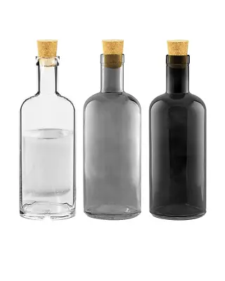 Trend For Home Set Of 3 Glass Water Bottles With Stopper Coloured Glass 700ml • £12.99