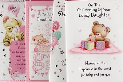 Christening Card Daughter Granddaughter Great Granddaughter Designs  20cm X 14cm • £1.79