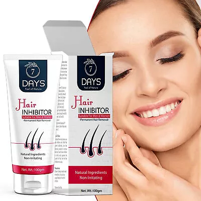 7 Days Natural Hair Inhibitor Cream Permanent Stop Hair Growth On Body 100gm • $33.35