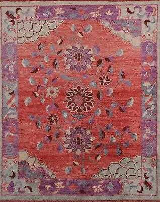 Vegetable Dye Art Deco Chinese 4'x5' Area Rug Hand-knotted Home Decor Carpet • $839