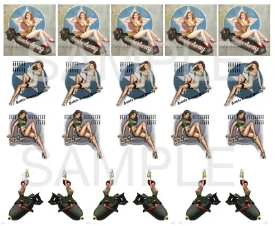 WW2 Pin Ups Water Slide Decals Model Airplane Pin Up Girls 3/4  To 1  Each • $6.99