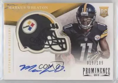 2013 Panini Prominence Helmet Signatures /105 Markus Wheaton #164 Rookie Auto RC • $6.29