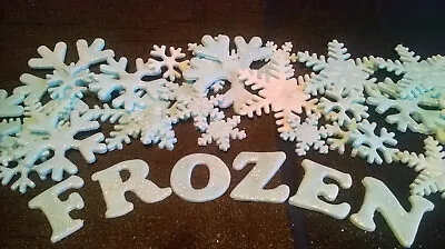 £12.50 • Buy SNOWFLAKES Name And Number Edible Sugar Paste Cake Decorations,Frozen,Christmas