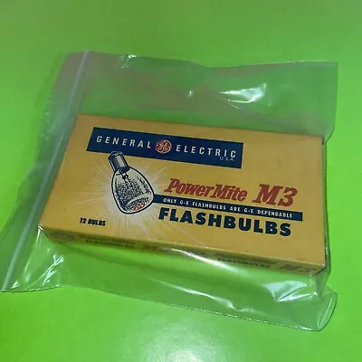 Vintage Power Mite 10 Flashbulbs M3 General Electric GE Box CG 612-X Kodacolor • $6.22