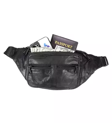 Genuine Leather Waist Fanny Pack Belt Bag Pouch Travel Hip Purse Men Women • $16.08