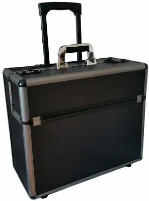 £69.99 • Buy New Aluminium Wheeled Trolley Pilot Case Hard Briefcase Flight Bag Attache Case 