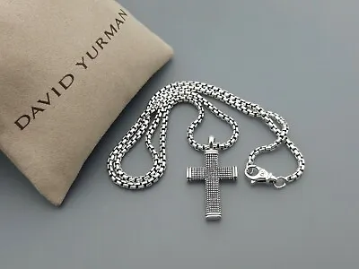 $200 • Buy David Yurman Men's Small Sky Cross Pendant Necklace With 20 In Box Chain