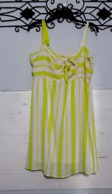 Maurices Dress Size L Yellow Striped Sleeveless Round Neck • $11.95