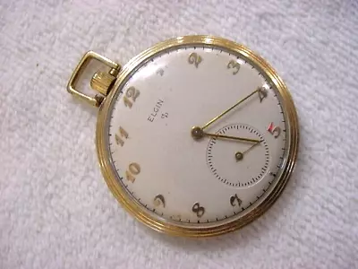 Vintage GOLD FD Large Antique Art Deco ELGIN Pocket Watch • $29