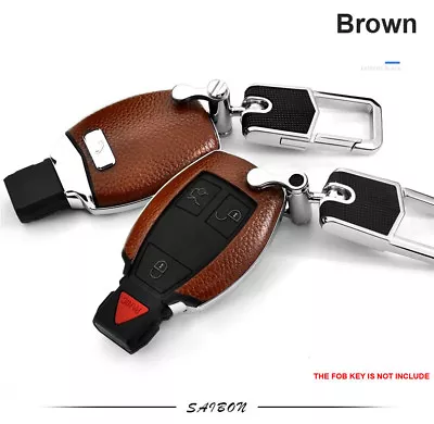Brown Smart Leather Key Cover Case Fits Mercedes Benz AMG Class C E S GL CLA • $38.39
