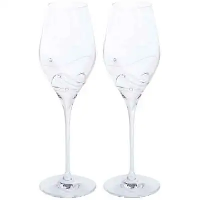Dartington Glitz Prosecco Drinks Glasses 320ml Pair Stemware Boxed 24 Cm Tall • £43.10