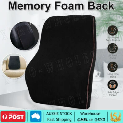 $22.75 • Buy Memory Foam Lumbar Back Pillow Support Back Cushion Home Office Car Seat Chair