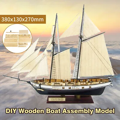 Ship Assembly Model Classical Wooden Sailing Boat Scale Decoration Wood DIY Kits • $25.69