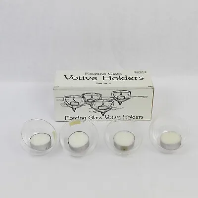 Department 56 Floating Glass Votive Candle Holders With Tealight Candle Set Of 4 • $13.30