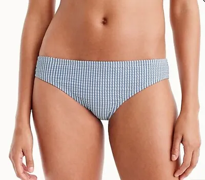 J Crew Women's Seersucker Bikini Bottom Size XXL Blue • $21.99