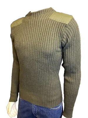 Brigade Quartermasters Military Wool Sweater Green England Mens 40 HOLES • $25.95