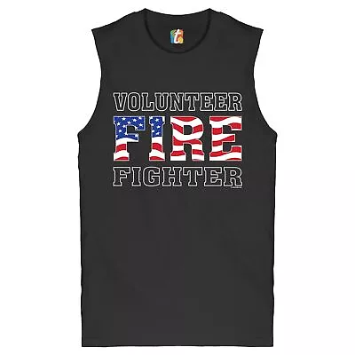 Volunteer Fire Fighter Muscle Shirt Fire And Rescue Courage Patriotic Men's • $17.81
