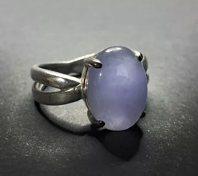 Vintage Natural CHINESE LAVENDER JADEITE JADE Sterling Silver Simplistic Ring • $95.99