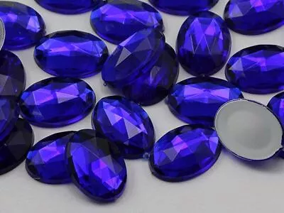 18x13mm Flat Back Oval Acrylic Rhinestones Plastic Costume Gem Craft 35 Pcs • $8.91